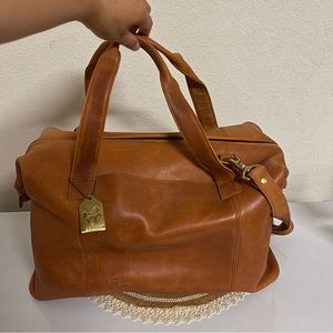 Vintage M. London Rare Leather Craft Carry On with Shoulder strap Travel Bag